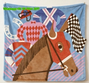 Hermes Retro Horse Racing Illustration Flannel Wall Hanging Blanket throw blankets IMG_5446